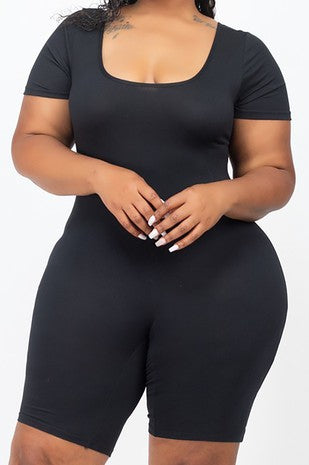 Black Short Sleeve Short Jumper