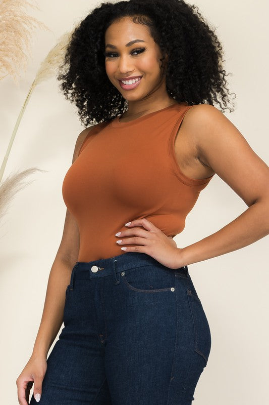Rust Sleeveless Bodysuit