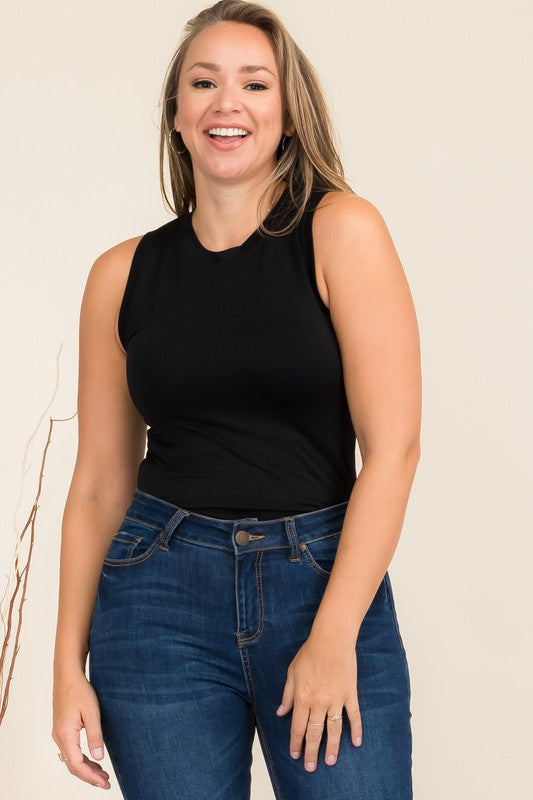 Black Sleeveless Bodysuit