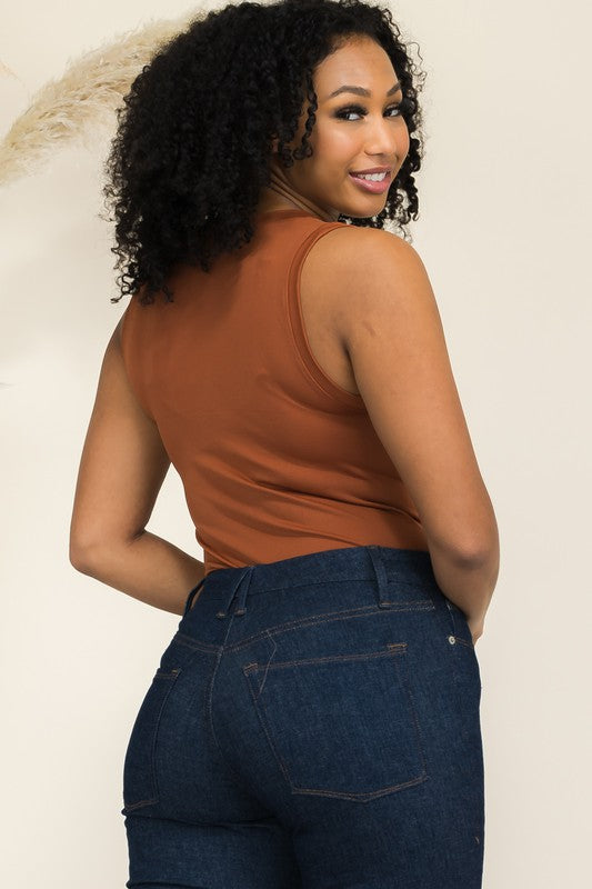 Rust Sleeveless Bodysuit