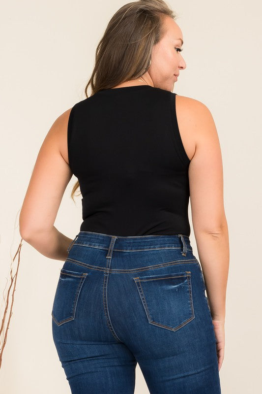 Black Sleeveless Bodysuit