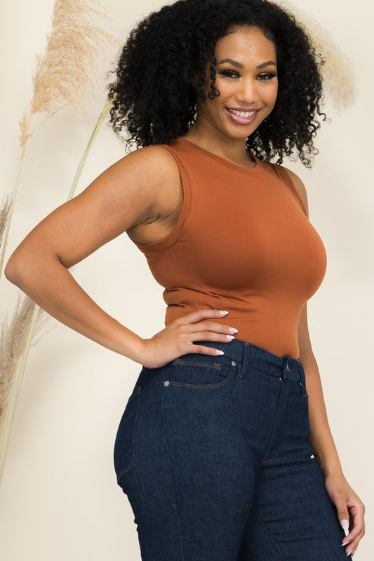 Rust Sleeveless Bodysuit