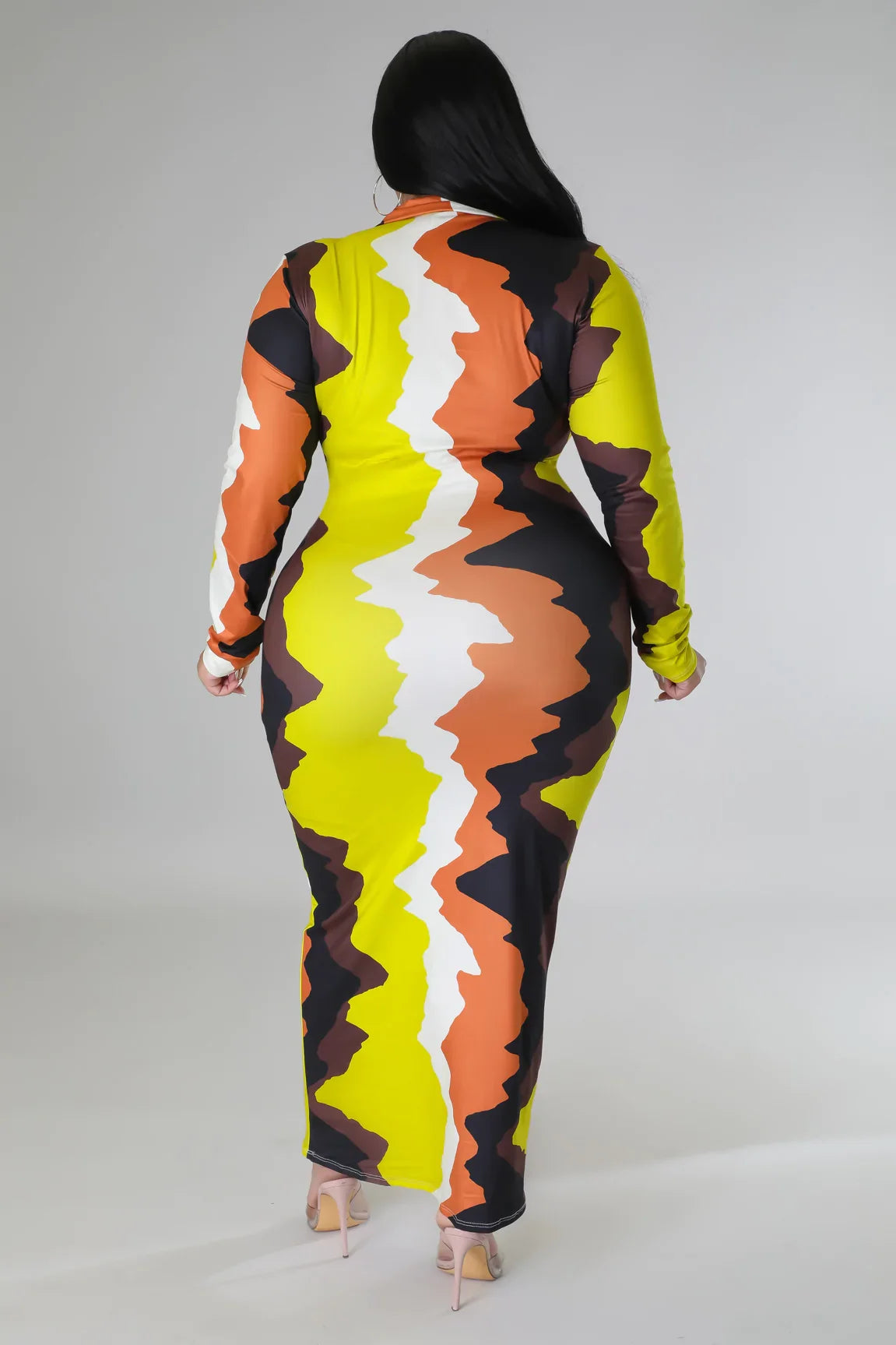 Multi Zig Zag Midi Dress