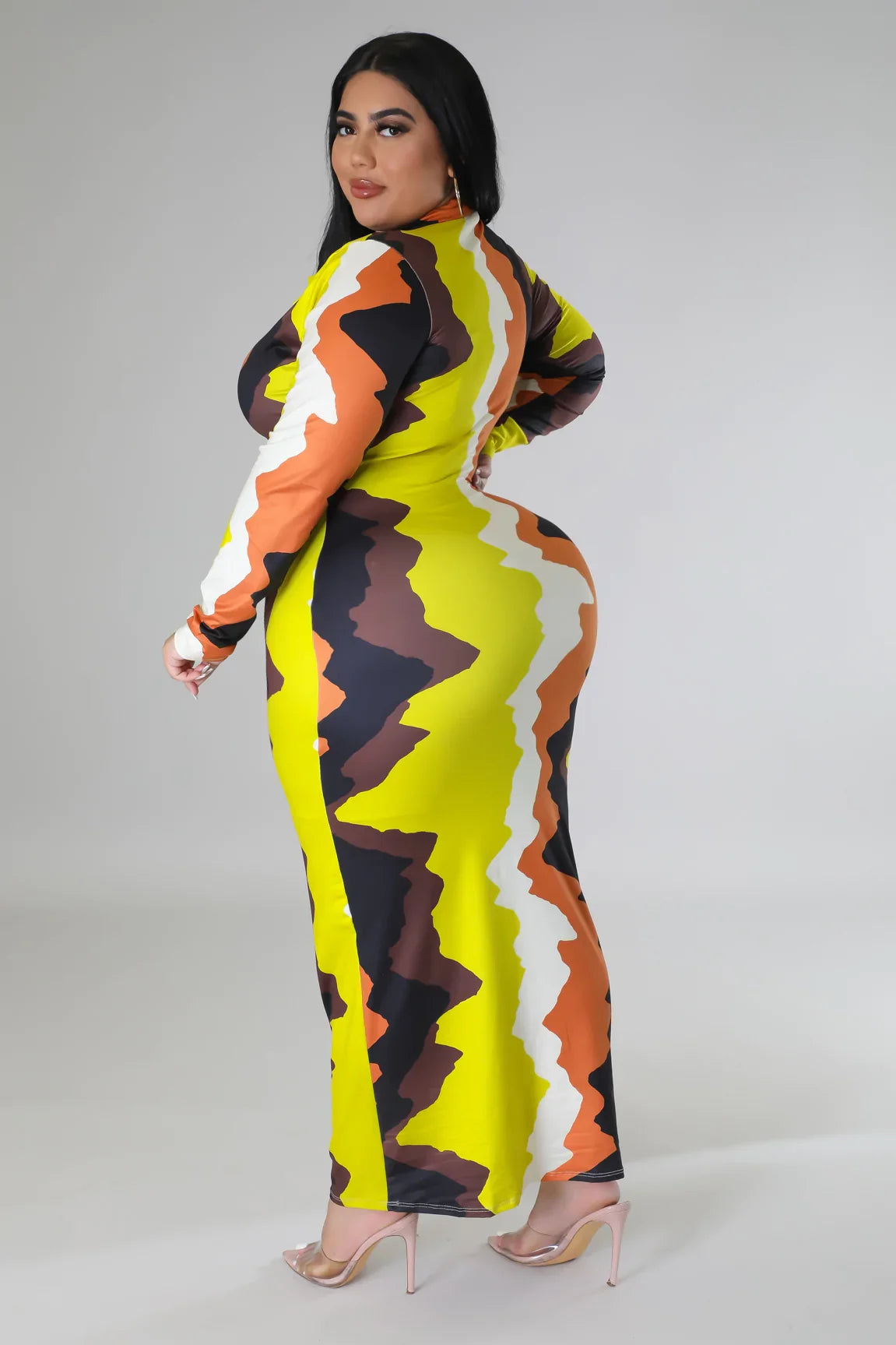 Multi Zig Zag Midi Dress