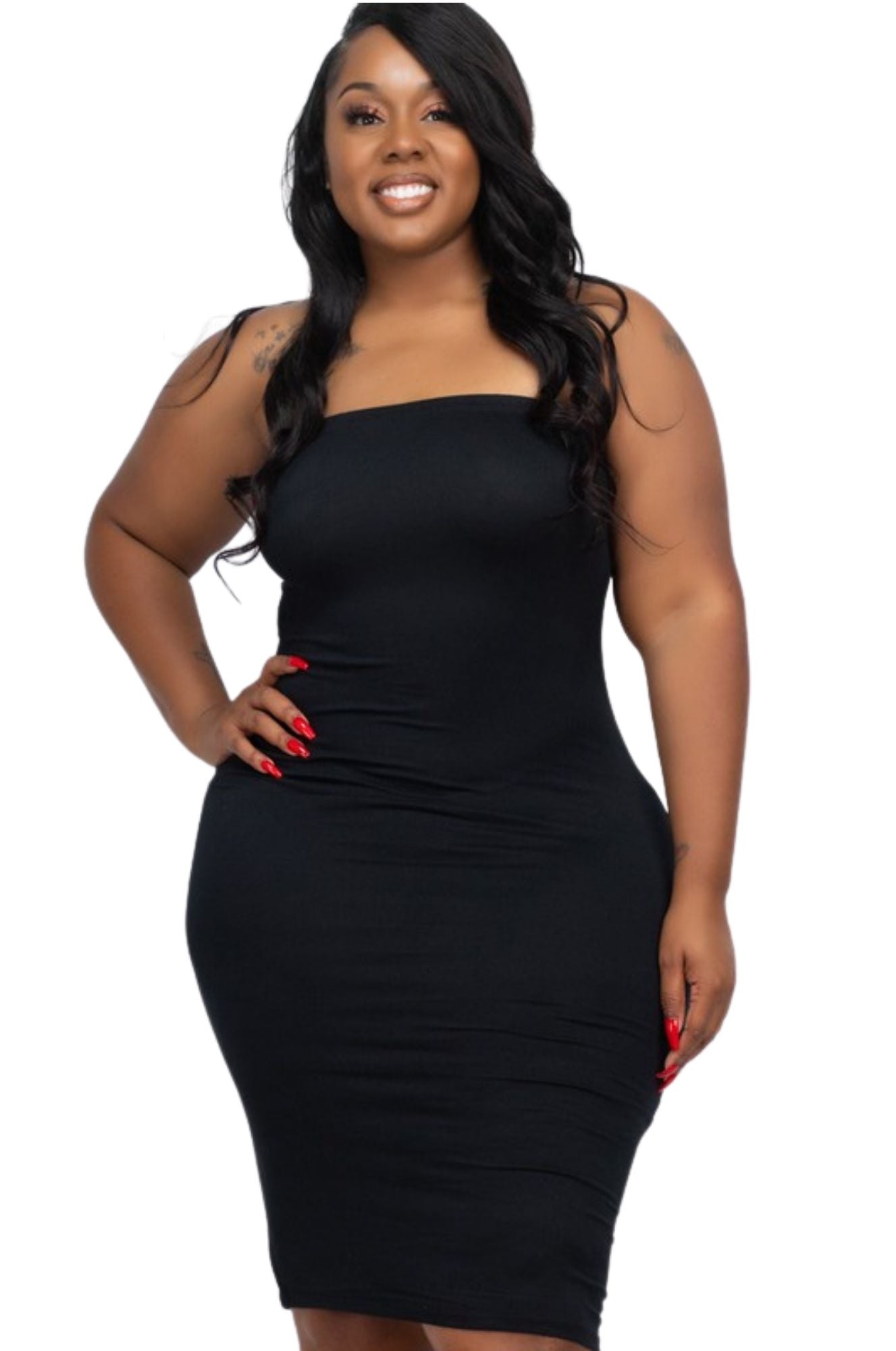black tube dress midi Midi Tube Dress Black